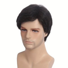 Men's Short Wig Straight Synthetic Wigs Layered Wavy Halloween Cosplay