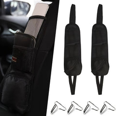 2pcs Car Seat Side Storage Bag Seat Side Hanging Organizer Oxford Cloth Mesh Bag