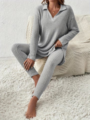 Ribbed Long Sleeve Top & Leggings Set