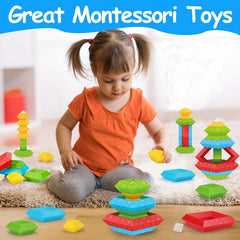 Montessori Pyramid Building Blocks Toy for Toddlers