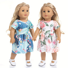 Cartoon Pattern Dress And Underwear Gift For Doll Love