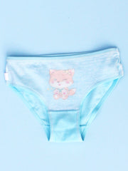 4pcs Girls Triangle Panties Fox Moon Print Elastic Waist Comfortable Underwear