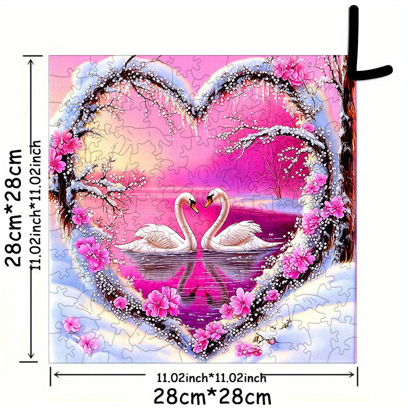 Love Swan Hot Wooden Puzzle - Ages 3+ - Hell Difficulty - Gift Box