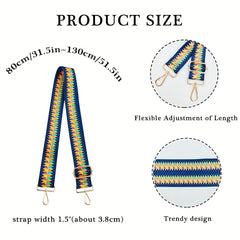 Colorful Geometric Pattern Bag Strap DIY Travel Accessories Replacement
