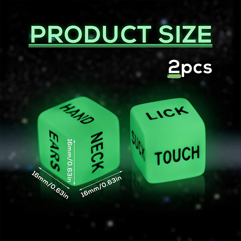 2pcs Luminous Dice for Party Supplies and Board Games