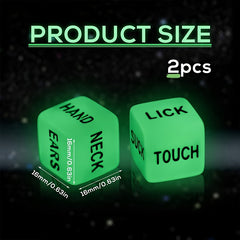 2pcs Luminous Dice for Party Supplies and Board Games