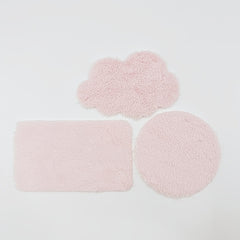 3pcs Mini Plush Rug Set Doll Micro Simulation Floor Mat for Dollhouse