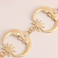 Sun Moon Metal Chain Dress Jeans Chain Belt Accessories