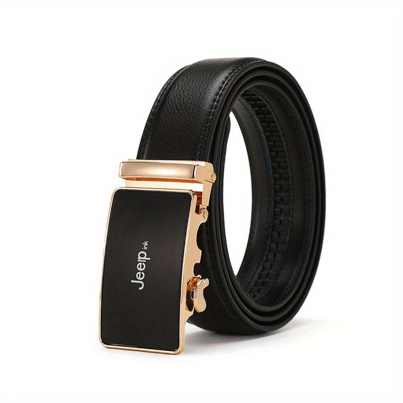 Men's Leather Belt Automatic Buckle Business Waist Strap