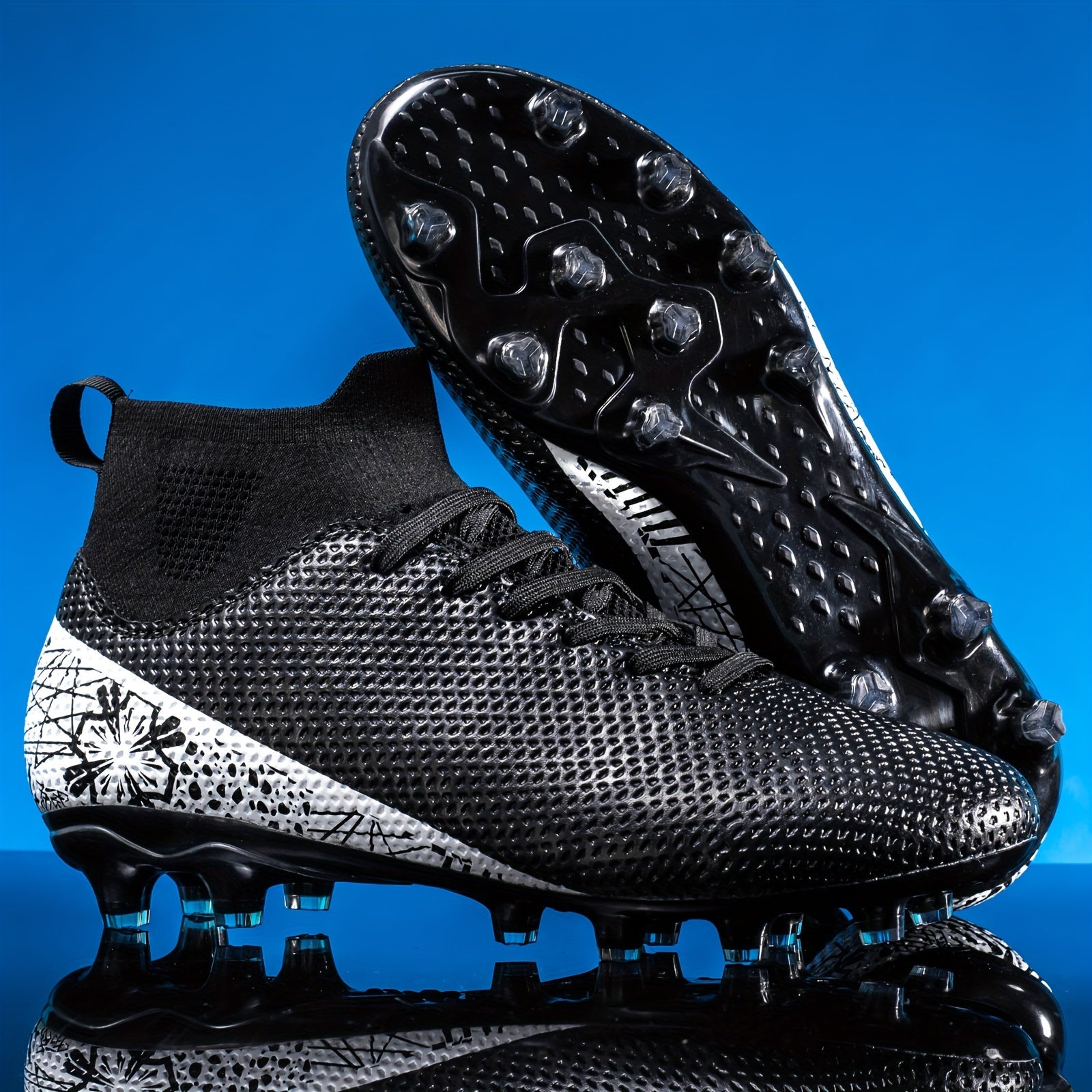 Boy's High Top Non Slip Football Cleats with Spikes