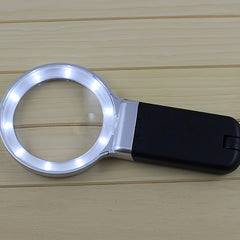 LED Lighted Hands Magnifying Glass With Light Stand Portable Illuminated Magnifi
