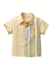 Boys Striped Short Sleeves Shirt For Summer Kids Clothes
