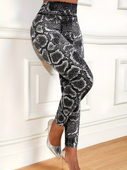 Snake Print High Waist Yoga Pants Women's Activewear