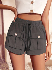 Y2K Elastic Cargo Shorts High Waist Pocket Shorts Casual Women's Clothing