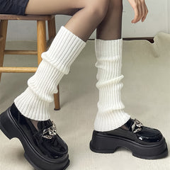 Rib Knit Leg Warmers Knee High Socks Women's Stockings & Hosiery