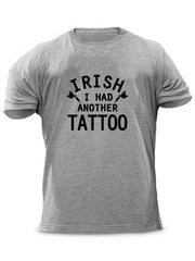 Men's Tattoo Print T shirt Casual Stretch Tee