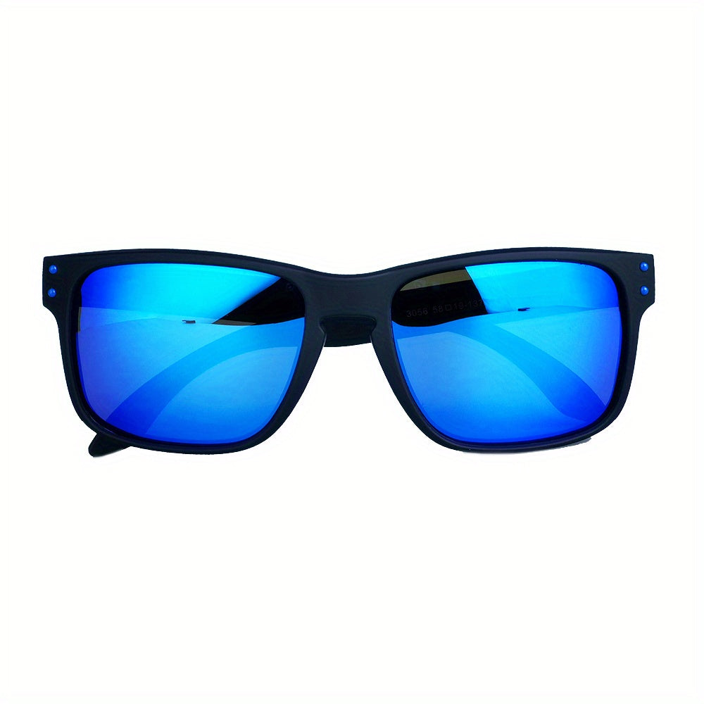 Polarized Sunglasses Square Frame Mirrored Lens UV400 Protection