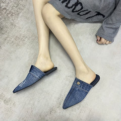 Women's Lightweight Canvas Slip-On Shoes Pointed Toe