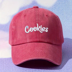 Candy Washed Distressed Baseball Cap, Embroidered Letter, Adjustable Dad Hat