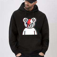 Cartoon Bear Print Hoodie for Men