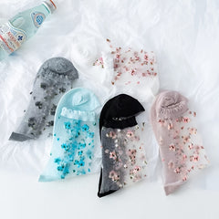 Breathable Floral Low Cut Ankle Socks Women's Stockings