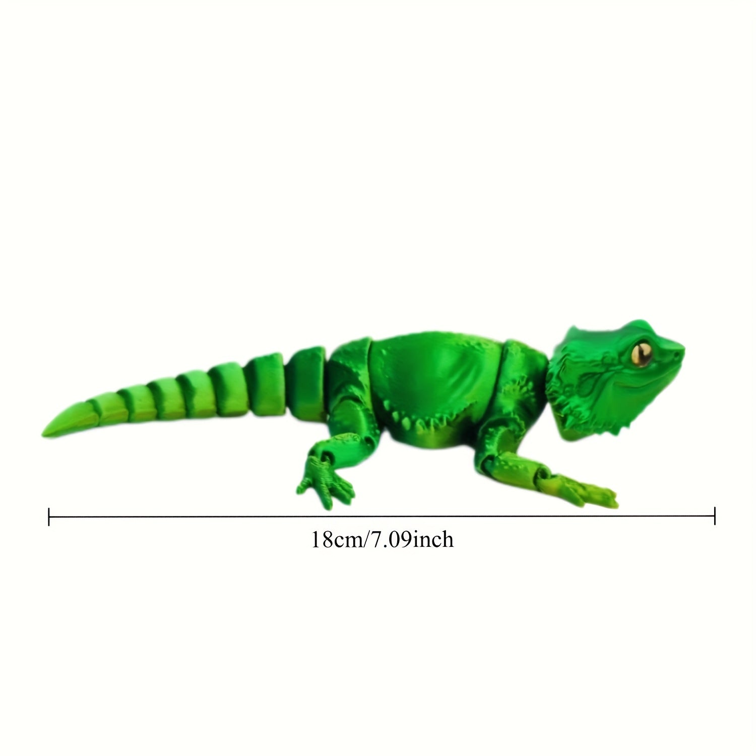 Flexible Bearded Lizard Decor, Expressive Eyes, Orange/Red/Green