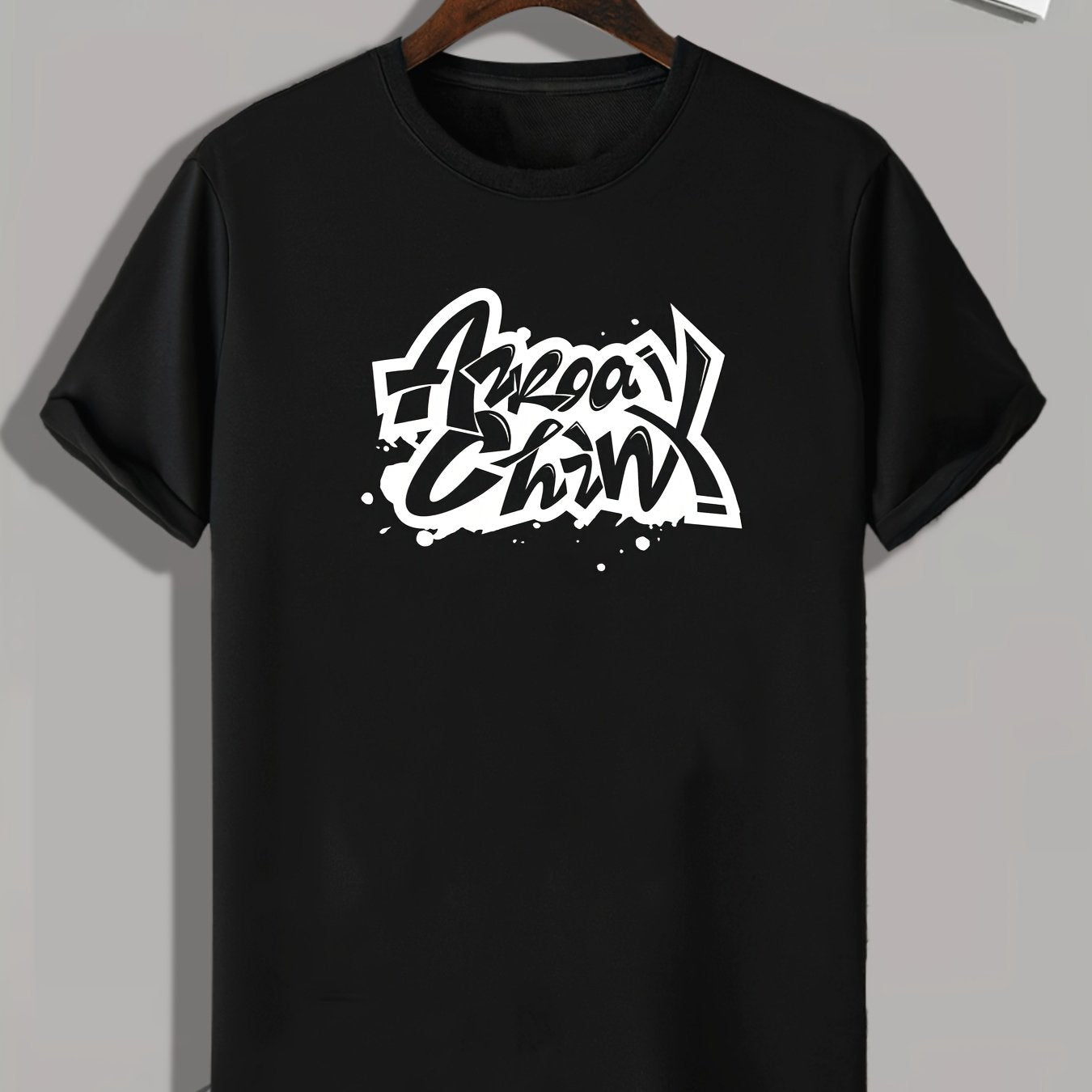 Creative Letters Print Men's Graphic T-shirt for Summer