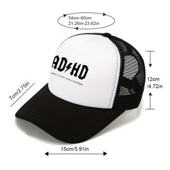 Letter Print Baseball Cap Men's Sun Hat Mesh Breathable Outdoor Sports Hat