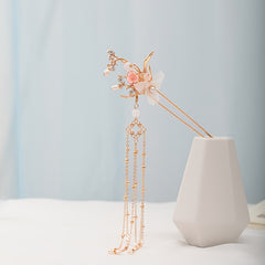 Faux Pearl Crystal Flower Tassels Hairpin Headband Wedding Bridal Jewelry