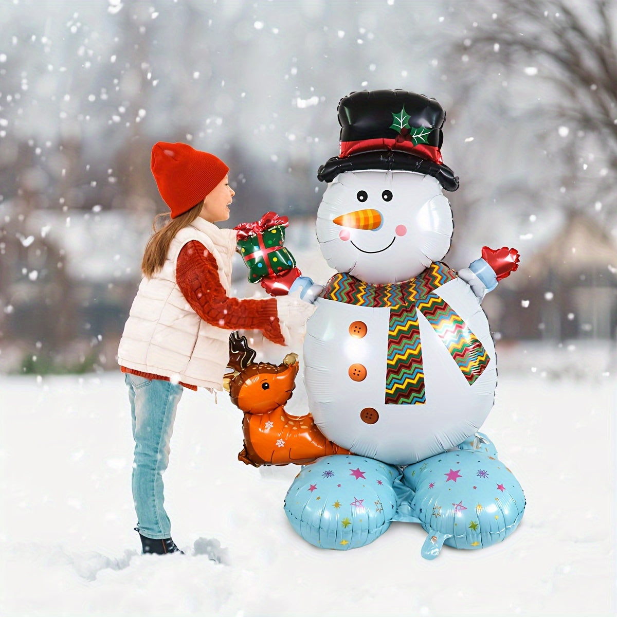 Christmas Gift Snowman Balloon Decoration