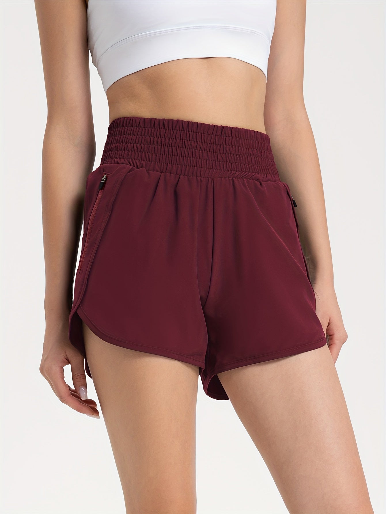 Women's Fitness Sports Shorts Elastic Waist Activewear
