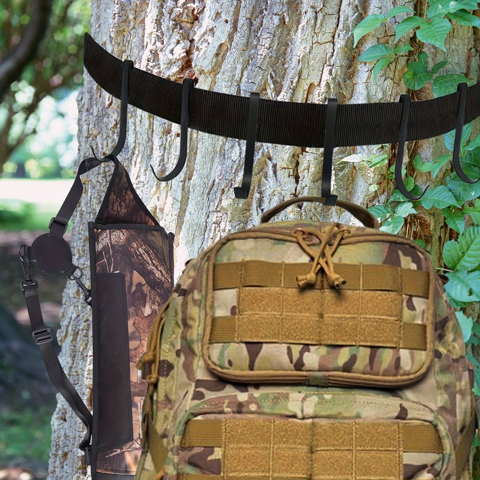 Tree Stand Gear Strap Hangers 6 Hooks Stainless Steel Holder