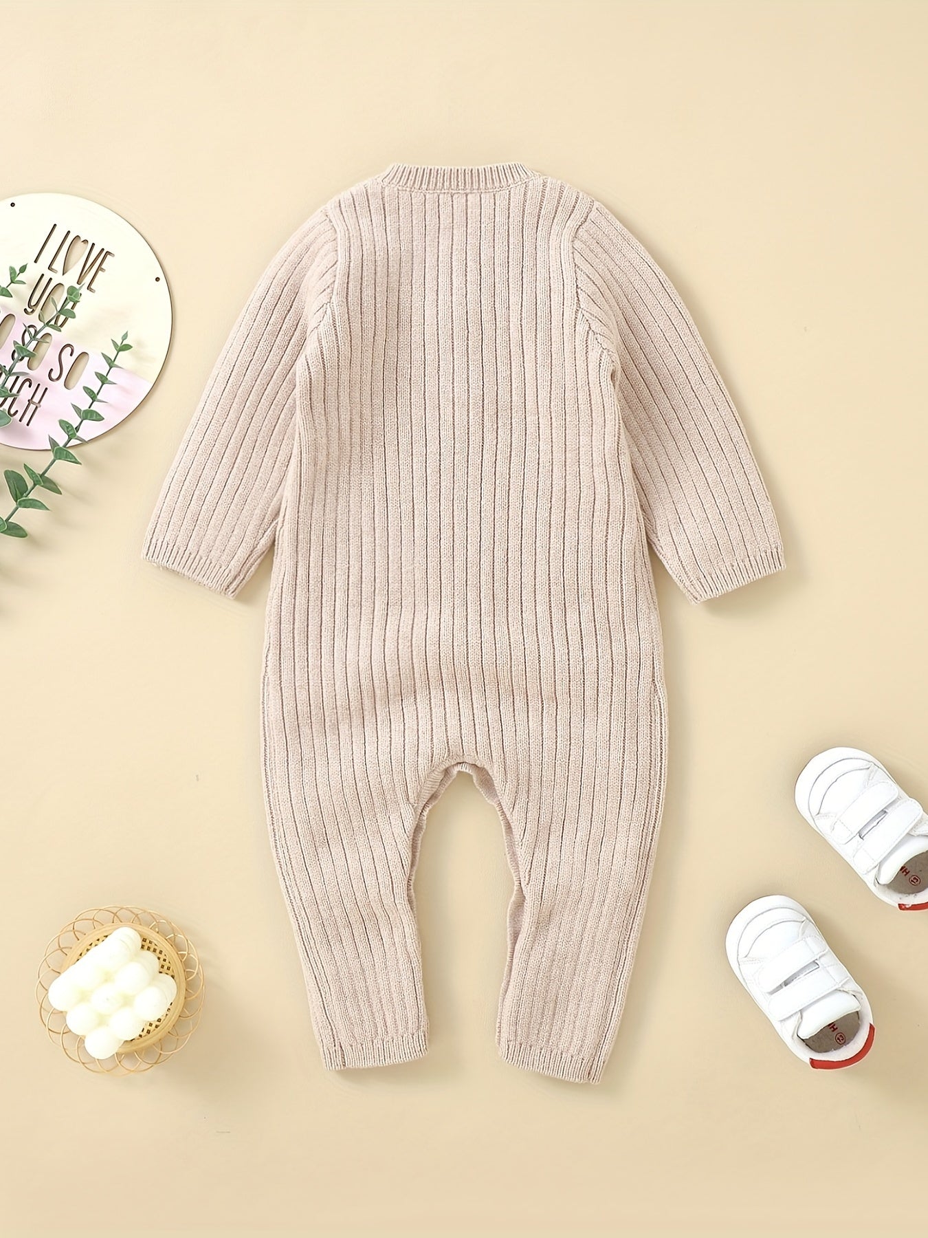 Infant Long Sleeve Knit Jumpsuit Onesie
