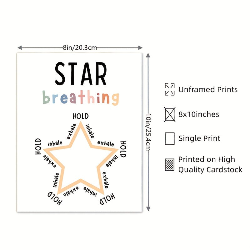 Star Breathing Poster Mindfulness Decor Therapy Office Mental Health School
