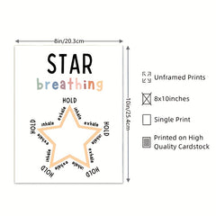 Star Breathing Poster Mindfulness Decor Therapy Office Mental Health School
