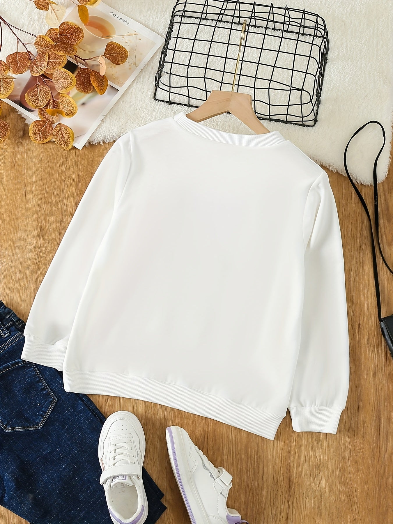 Girls California Print Crew Neck Sweatshirts Pullovers for Sports Casual Outfit