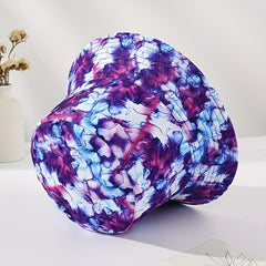 Purple Tie Dye Bucket Hat Lightweight Breathable Fisherman Cap