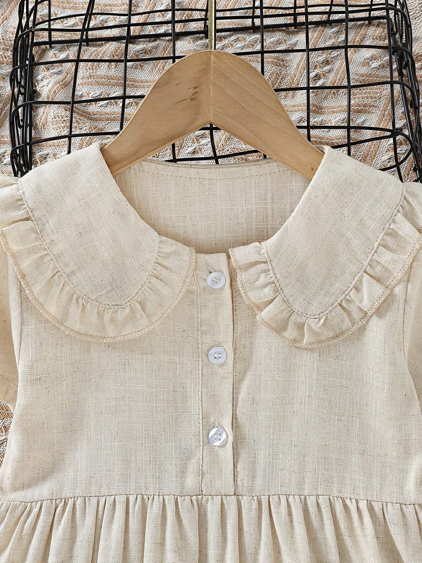 Girls Short Sleeve Doll Collar Dress Clothes