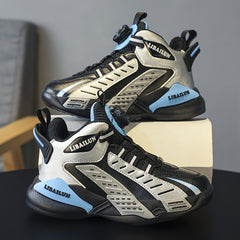 Boy's Basketball Shoes With Rotating Buckle Comfy Non Slip