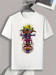 Graffiti Print Men's Graphic T shirt Casual Comfy Tees For Summer Mens Clothing