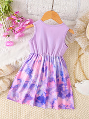 Toddler Girls Sleeveless Unicorn Dress for Beach Party