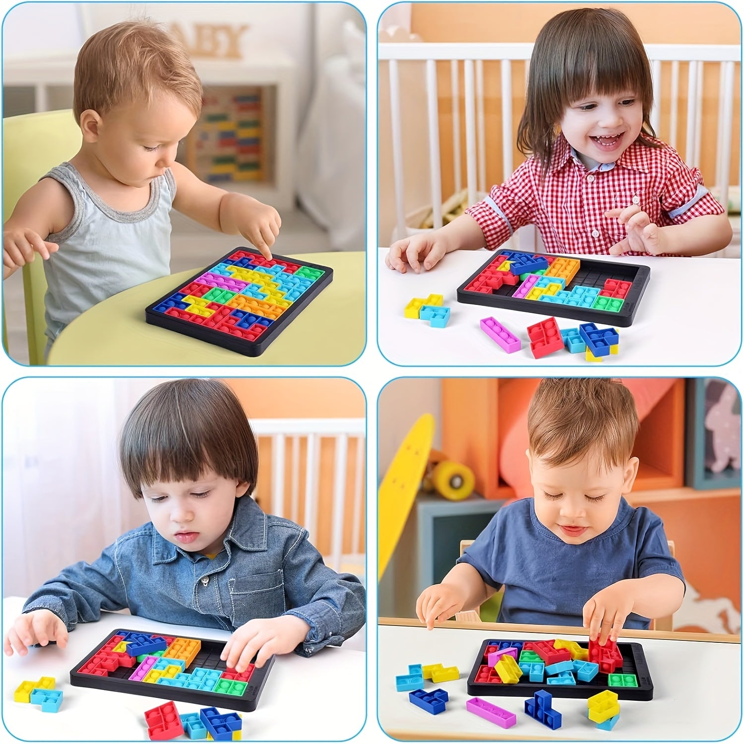 Puzzle Building Blocks Parent Child Game Brain Teaser Toy Educational Learning