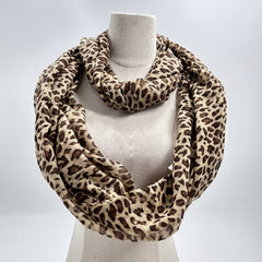Leopard Print Neck Scarf Chiffon Neckerchief Women Windproof Warm Wrap