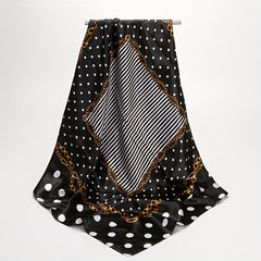 Polka Dot Vintage Bandana Silk Square Scarf Large Satin Shawl