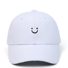 Happy Face Embroidery Baseball Cap Summer Sun Hat for Couple