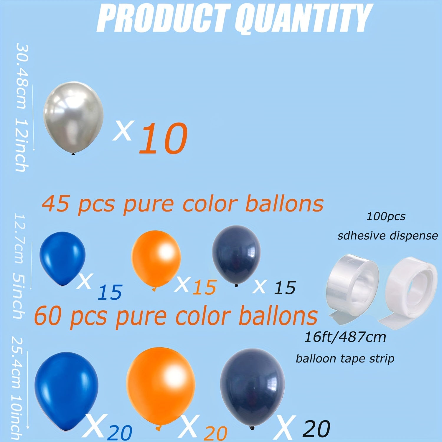 Outer Space Party Theme Kit Navy Orange & Latex Balloons 12 Silvery Balloons