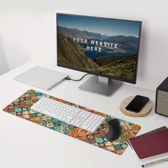 Bohemian Paisley Printed Rectangle Mouse Pad Textured Custom Mouse Mat
