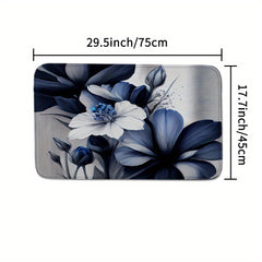 Flower Shower Curtain & Rug Set with 12 Hooks