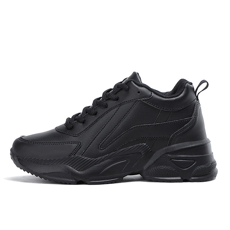 Women's Waterproof Chunky Running Shoes Faux Leather Outdoor Sneakers