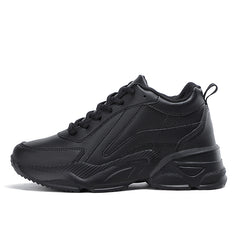 Women's Waterproof Chunky Running Shoes Faux Leather Outdoor Sneakers
